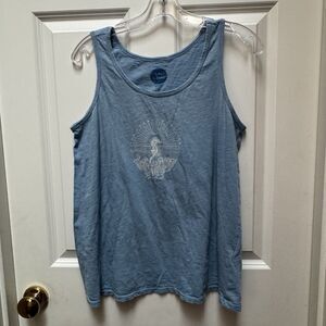 Life Is Good Tank Top Womens M The Ocean Is Calling Blue Seahorse Classic Fit